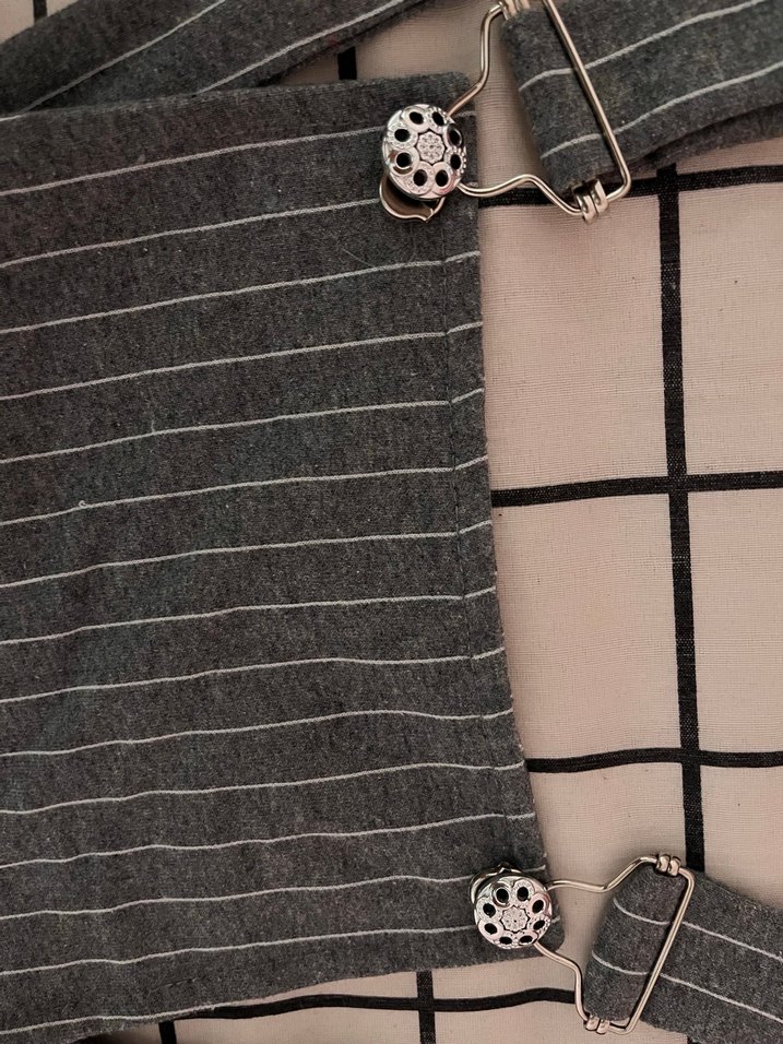 Gri Çizgili Askılı Bol Kesim Tulum - Görsel 2