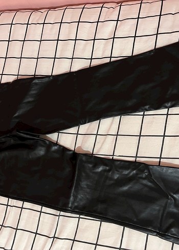 Deri Siyah Kadın Midi Pantolon - Görsel 3