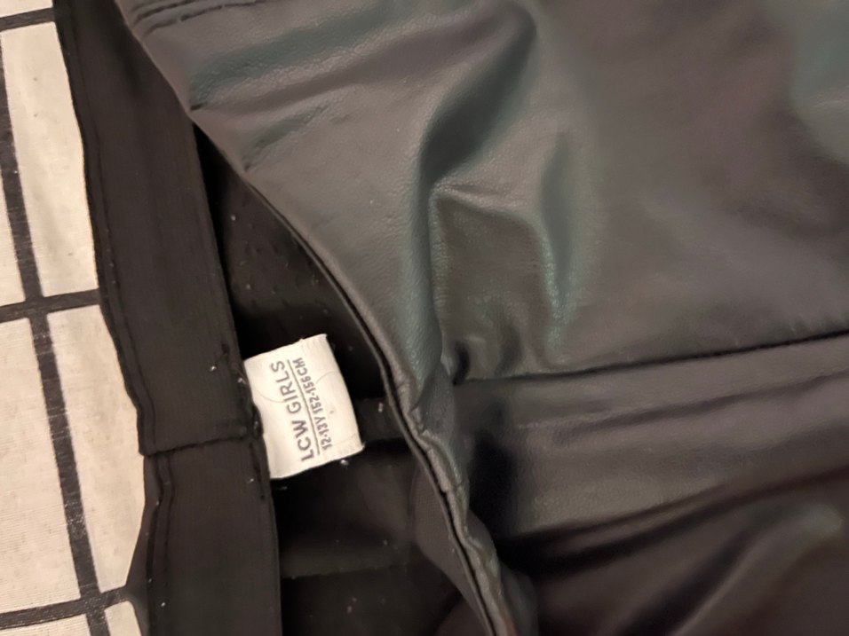 Deri Siyah Kadın Midi Pantolon - Görsel 2