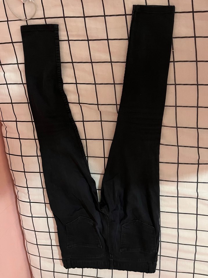 Siyah Kadın Normal Boy Dar Kesim Pantolon - Görsel 2