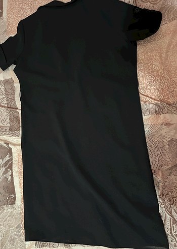 Düğmeli Siyah Kadın Midi Elbise - Görsel 3