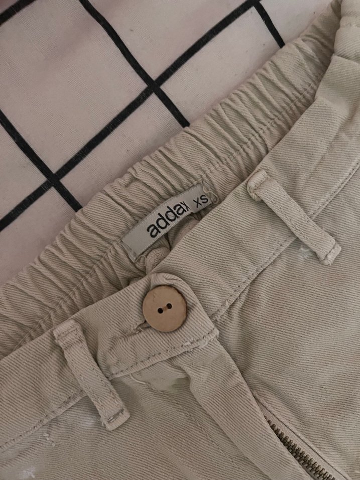 Bej Salaş Keten Kadın Pantolon - Görsel 2