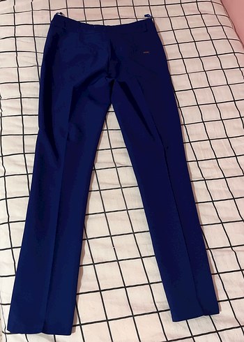 Kadın Lacivert Pilili Kumaş Pantolon - Görsel 3