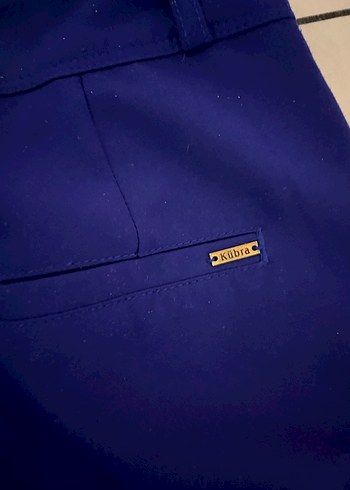 Kadın Lacivert Pilili Kumaş Pantolon - Görsel 4