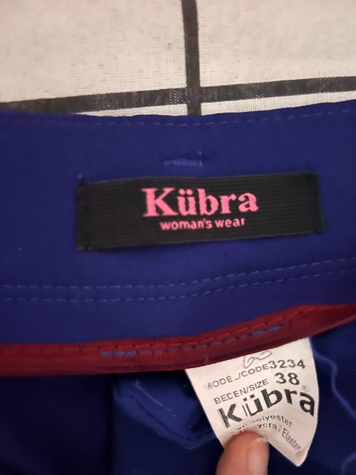 Kadın Lacivert Pilili Kumaş Pantolon - Görsel 2