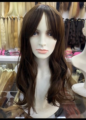 Sentetik,dalgalı uzun peruk - Görsel 4