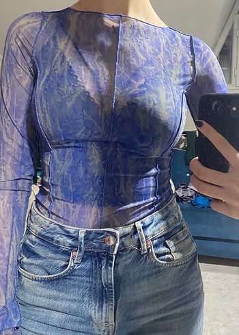 Transparan Uzun Kollu Kadın Bluz - Görsel 9