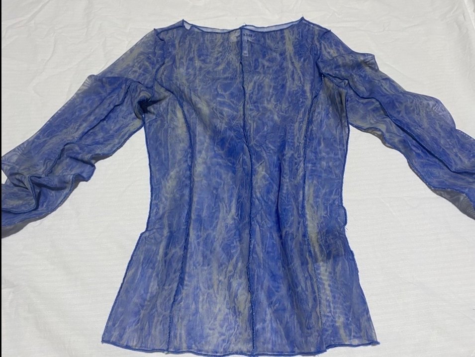 Transparan Uzun Kollu Kadın Bluz - Görsel 3