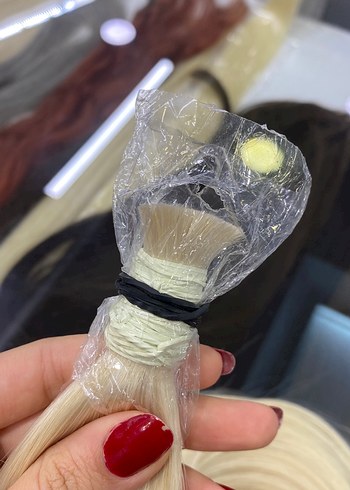 65 cm platin gerçek saç - Görsel 2