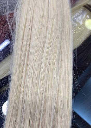 65 cm platin gerçek saç - Görsel 5