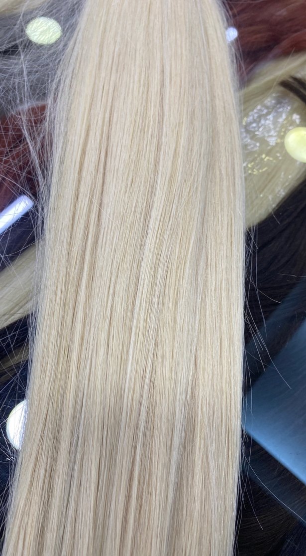 65 cm platin gerçek saç - Görsel 5