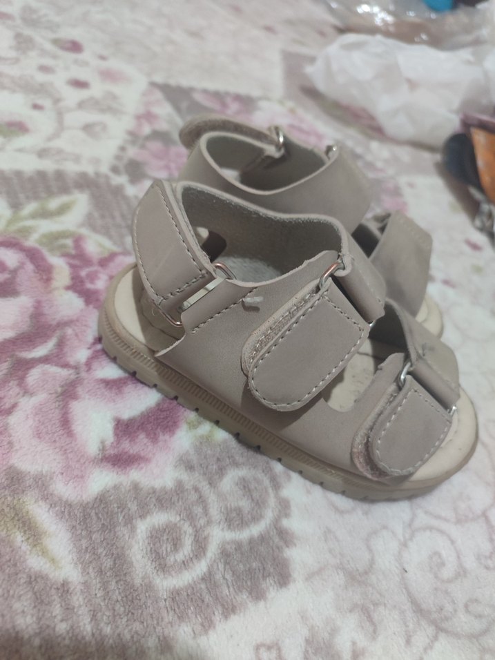 Bej Tokalı Kız ve erkek Çocuk Sandalet - Görsel 2