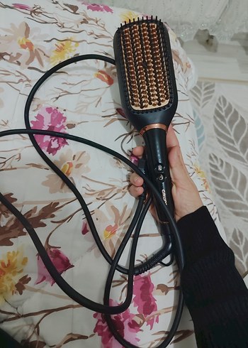 Kahverengi saç düzleştirici tarak - Görsel 2