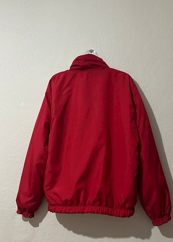 38 Beden kırmızı Renk Unisex Çift Taraflı Fermuarlı Polar Ceket