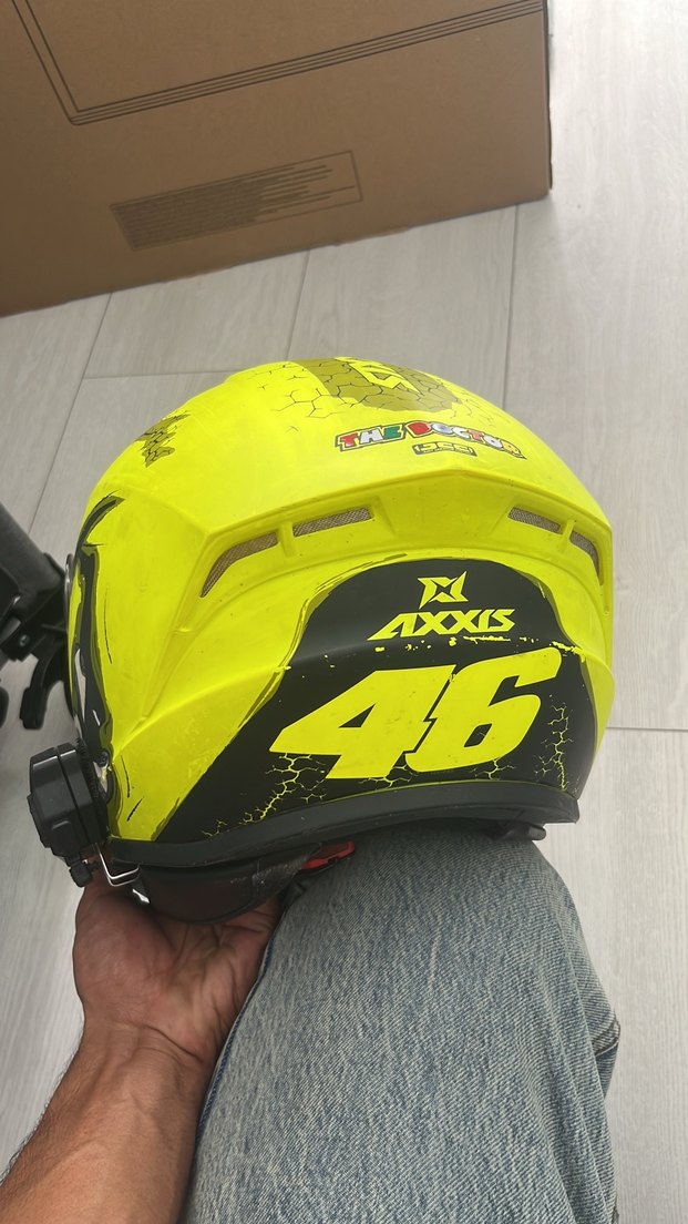 Sarı Desenli Biker Motosiklet Kaskı - Görsel 2