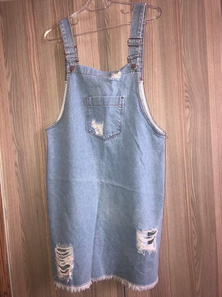 Kadın Kot Askılı Tulum - Görsel 2