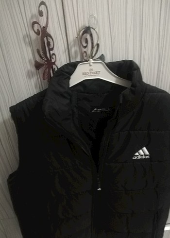 l Beden Siyah Adidas Fermuarlı Erkek Yelek