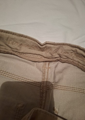 Mavinin ürünü. Bej rengi Kadın Normal Kesim Kot Kumaşı Panton - Görsel 8