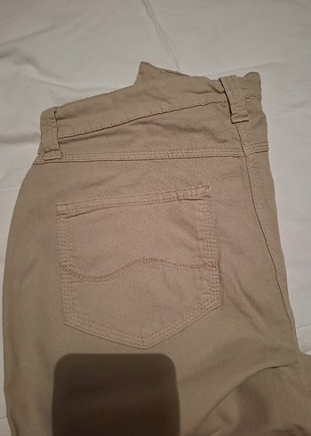 Mavinin ürünü. Bej rengi Kadın Normal Kesim Kot Kumaşı Panton - Görsel 5