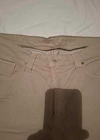 Mavinin ürünü. Bej rengi Kadın Normal Kesim Kot Kumaşı Panton - Görsel 4