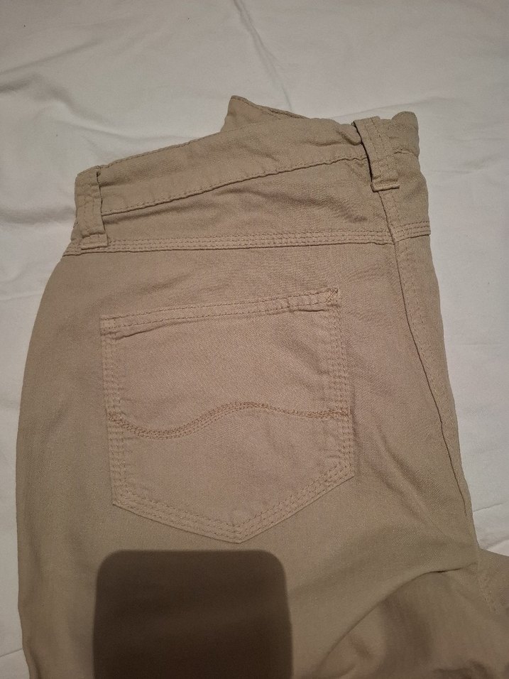 Mavinin ürünü. Bej rengi Kadın Normal Kesim Kot Kumaşı Panton - Görsel 5