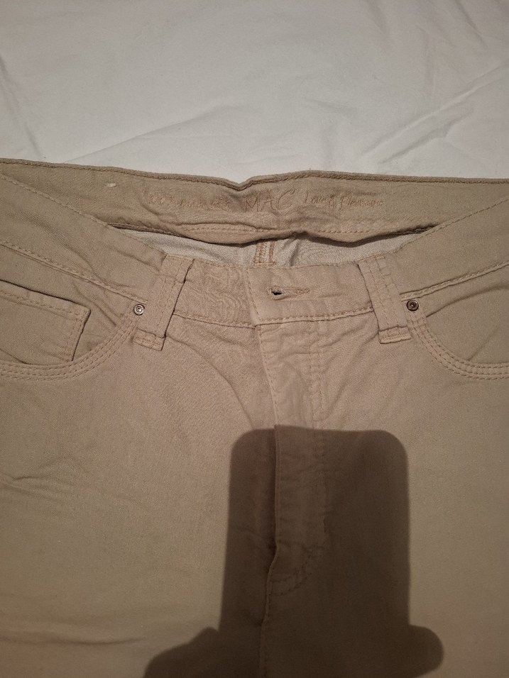 Mavinin ürünü. Bej rengi Kadın Normal Kesim Kot Kumaşı Panton - Görsel 4