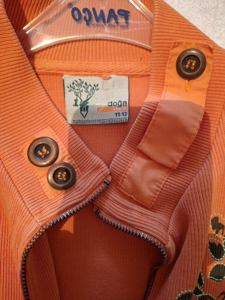 Doğa Koleji kıyafeti Turuncu Fermuarlı Erkek Ceket - Görsel 4