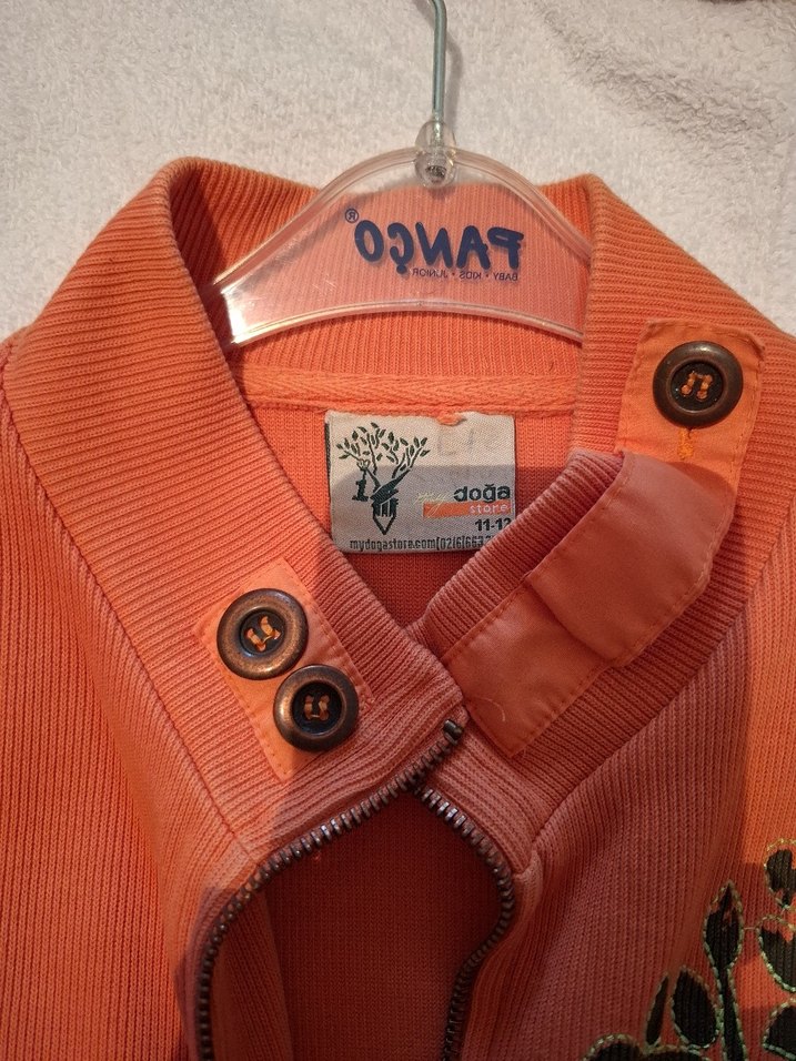 Doğa Koleji kıyafeti Turuncu Fermuarlı Erkek Ceket - Görsel 2