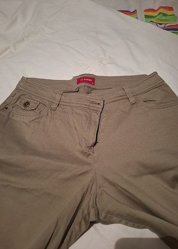 Bej Kadın Keten Kumaş Pantolon - Görsel 4