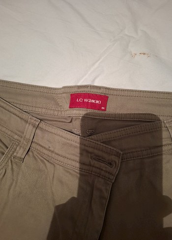 Bej Kadın Keten Kumaş Pantolon - Görsel 5