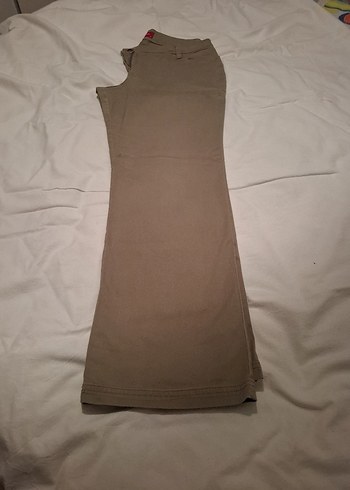 Bej Kadın Keten Kumaş Pantolon - Görsel 2