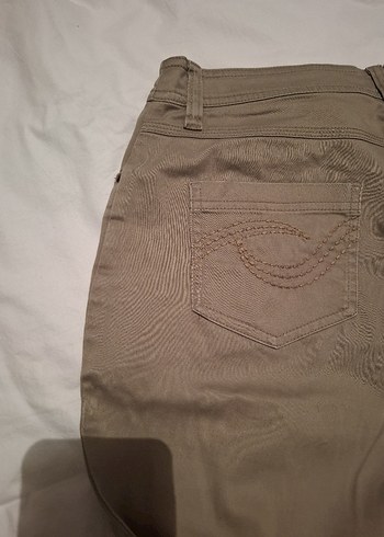 Bej Kadın Keten Kumaş Pantolon - Görsel 6