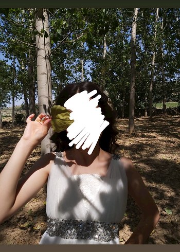 xs Beden Bohem Tarzı Uzun Askılı Beyaz Elbise