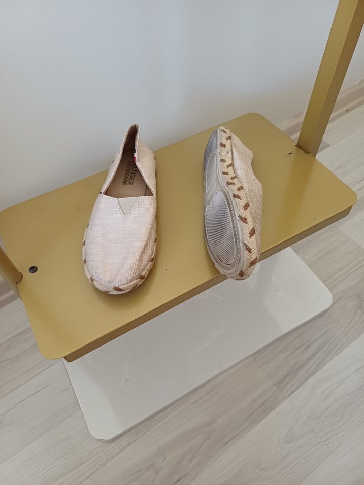 Bej Keten Dolgu Topuklu Kadın Espadril - Görsel 5