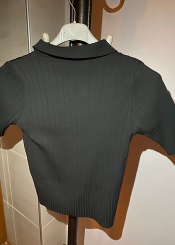 Kısa Kol Siyah Triko Kadın Kazak - Görsel 2