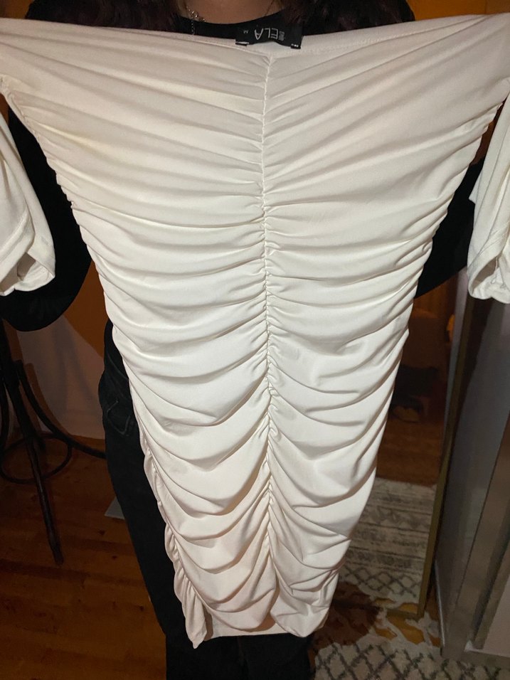 Pliseli Beyaz Midi Hamile Eteği - Görsel 2