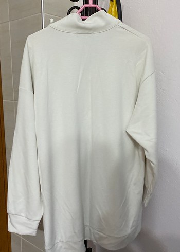 Beyaz Yüksek Yaka Kadın Pamuklu Gömlek - Görsel 2