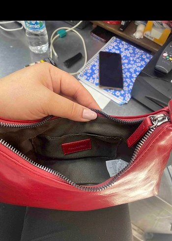 Kırmızı Deri Kadın Çanta - Görsel 3