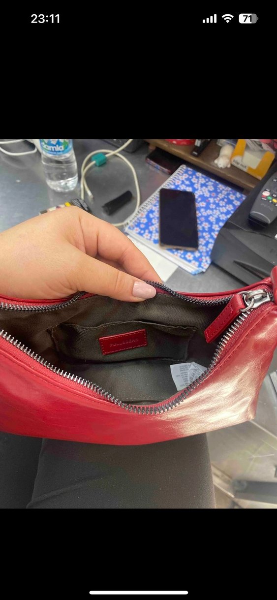 Kırmızı Deri Kadın Çanta - Görsel 3