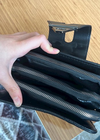 Siyah Deri Tokalı Kadın Çanta - Görsel 3