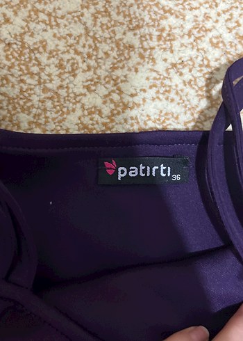 Mor Uzun Drapeli Straplez Abiye Elbise - Görsel 4