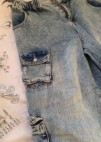 Geniş Kesim Eskitme Kargo Pantolon - Görsel 2