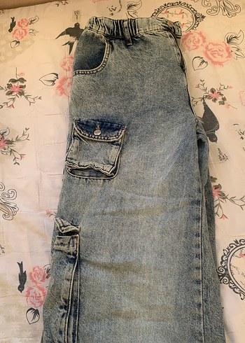 Geniş Kesim Eskitme Kargo Pantolon - Görsel 4