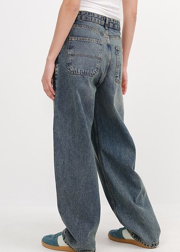 Bol Kesim Midi Kot Pantolon - Görsel 2