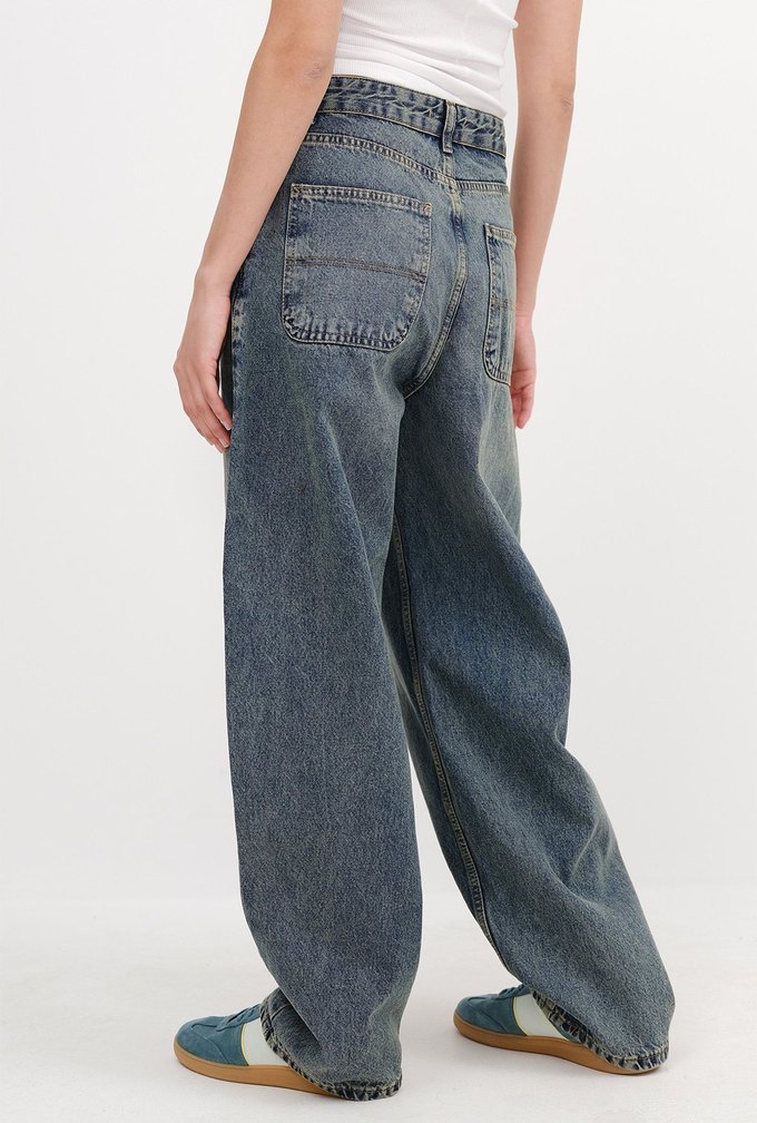 Bol Kesim Midi Kot Pantolon - Görsel 2