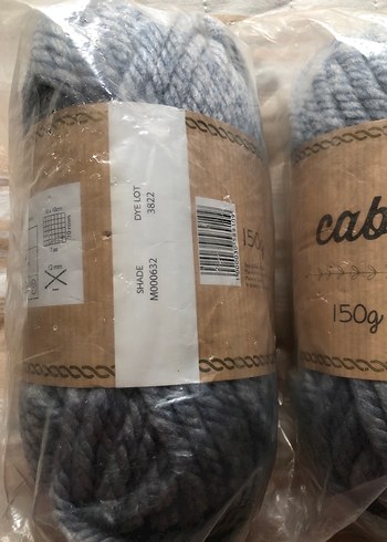  Cableknit Gri Örgü İpi Paketiö Örgü ipi