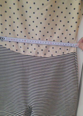 FRANSIZ ÜNLÜ MARKA BİP BİP Bej Lacivert Puantiyeli Mini Tulum - Görsel 3