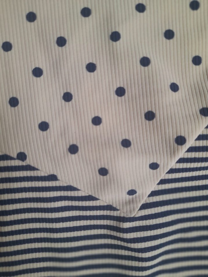 FRANSIZ ÜNLÜ MARKA BİP BİP Bej Lacivert Puantiyeli Mini Tulum - Görsel 4