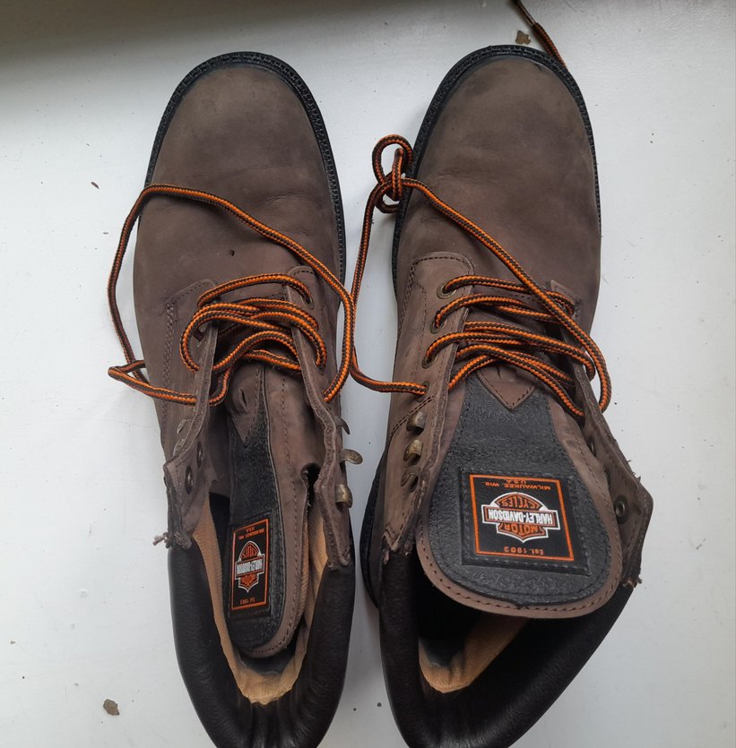 Harley-Davidson Kahverengi Erkek Deri  Bot 2 kere giyildi - Görsel 4