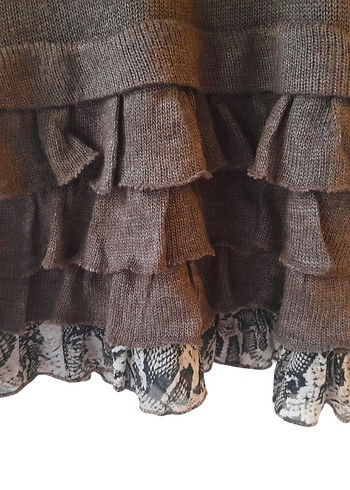 De Facto Triko Mini Elbise Atkılı Fırfırlı Şıklık - Görsel 2